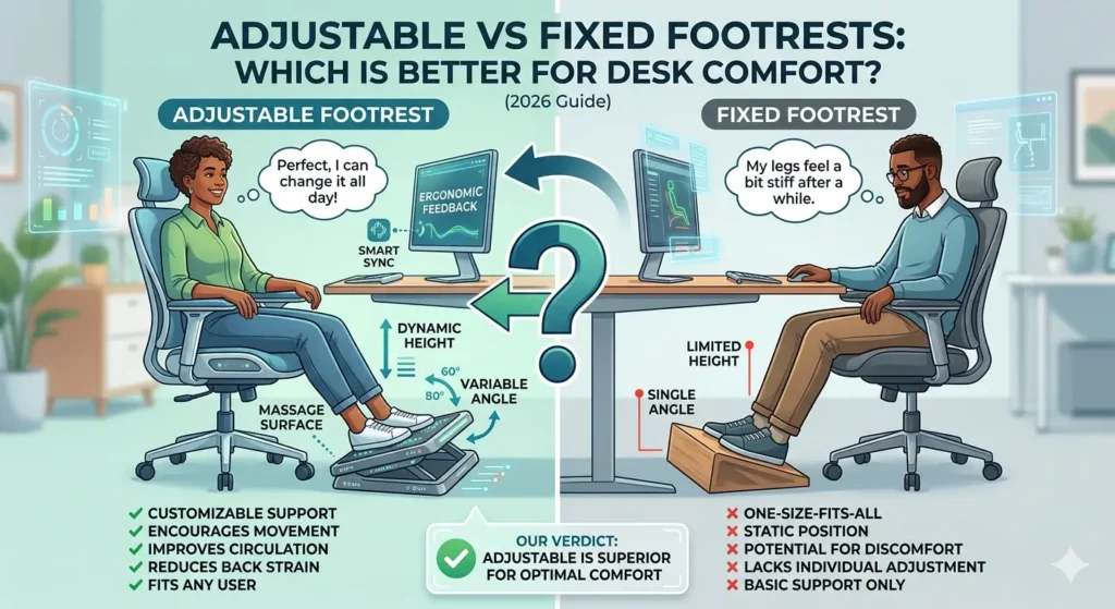 comparison of fixed vs adjustable footrest